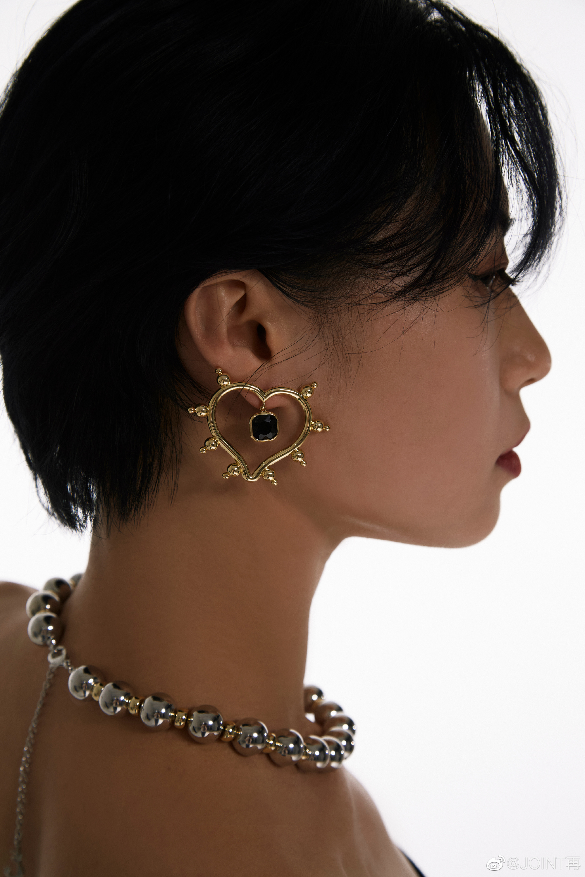 Spiked Heart Stud Earrings