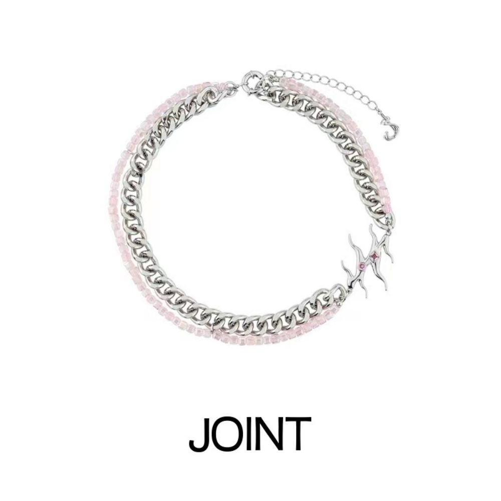Rose Quartz Cuban Chain Necklace